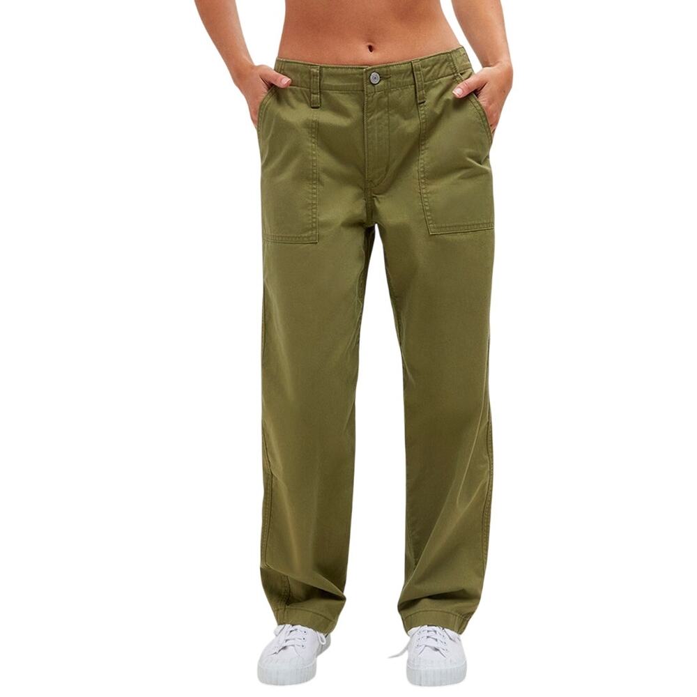 Levi's Olive Wide-Leg Utility Jeans